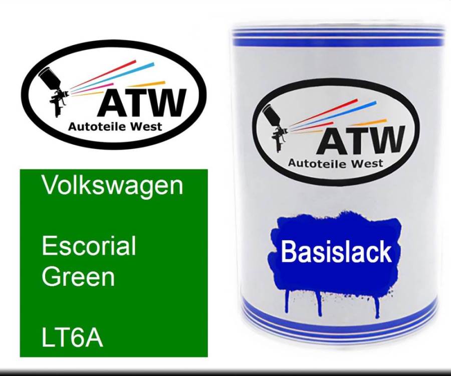 Volkswagen, Escorial Green, LT6A: 500ml Lackdose, von ATW Autoteile West.